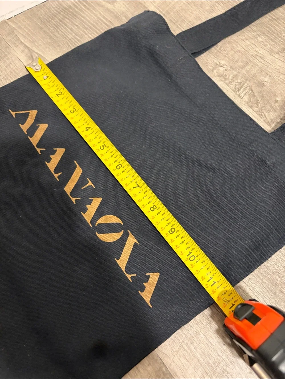 Manaola Black Tote with Gold Logo